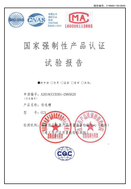CCX母线槽试验报告